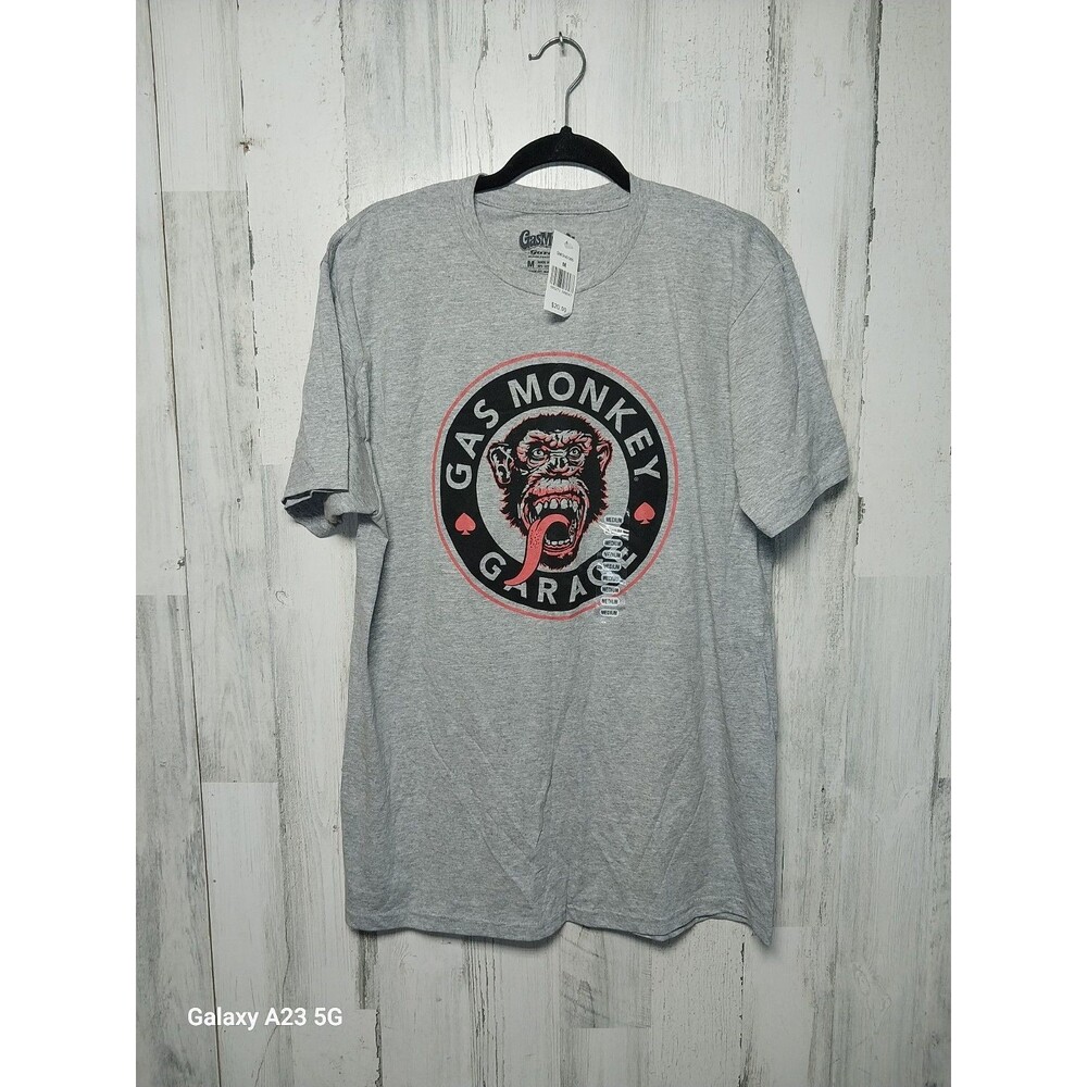 Gas Monkey Garage Mens Gas Monkey Logo Gray Shirt New Medium